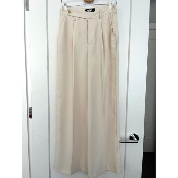 DKNY Wide-leg Trousers Pants Cream Size 2 - Picture 2 of 4